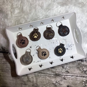 Dog tag bag made of imitation leather