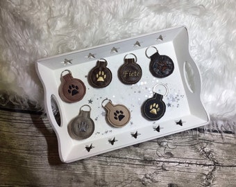 Dog tag pouch made of faux leather