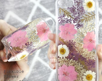 Flexible iphone X pressed flower iphone 6s case iphone 6 case clear, iphone se case floral, iphone 7 plus flowers, iphone 5s case, iphone 8