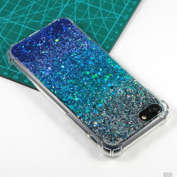 Ocean Blue teal sparkle Glitter case cover Iphone 13 Pro Max case Iphone 13 case Iphone 12 Pro case Iphone 11 Pro case Iphone Xs Max case