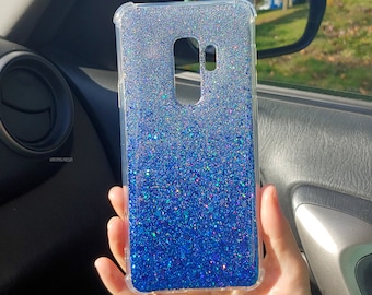 Blue Silver Glitter sparkle for Iphone 13 Mini case Iphone 13 Pro case Iphone 12 Pro case Iphone 11 Pro Max case Iphone se 2020 case 14 15