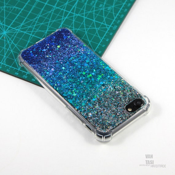 Ocean Blue Teal Sparkle Glitter Case Cover Iphone 12 Mini Case Etsy