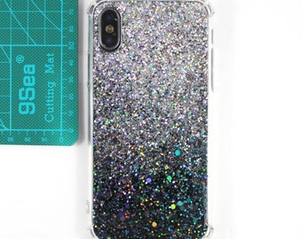 holographic black silver unique Glitter case cover for Samsung A73 5g case Samsung S21 Fe case Samsung S22 Plus case Google Pixel 6 Pro case