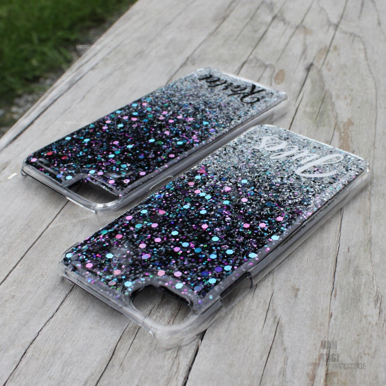 Black Galaxy Glitter iphone se 2020 case iphone 12 mini case Etsy