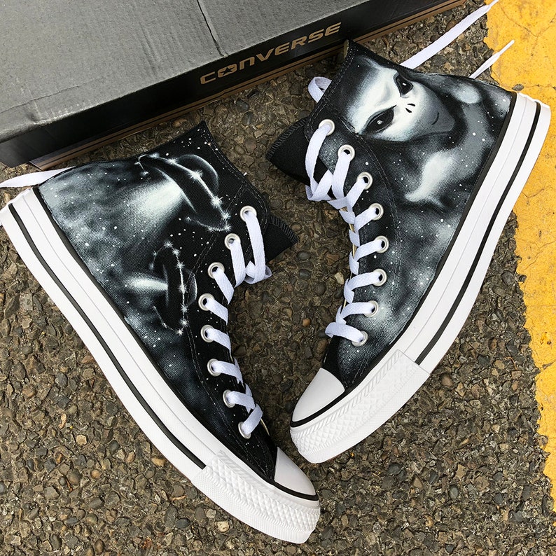 X Files Custom Painted Converse UFO Alien Personalized Etsy