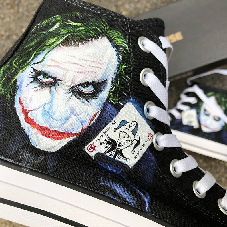 Custom Painted Joker Converse Personalized Handpainted Joker | Etsy