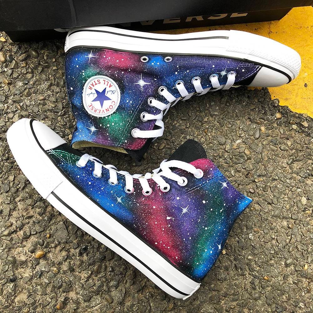 Personalized Handpainted Galaxy Canvas Shoes Custom Painted | Etsy