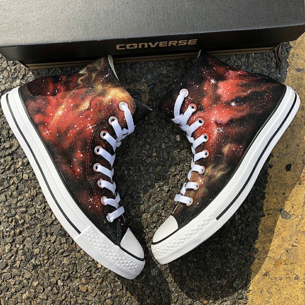 custom red converse