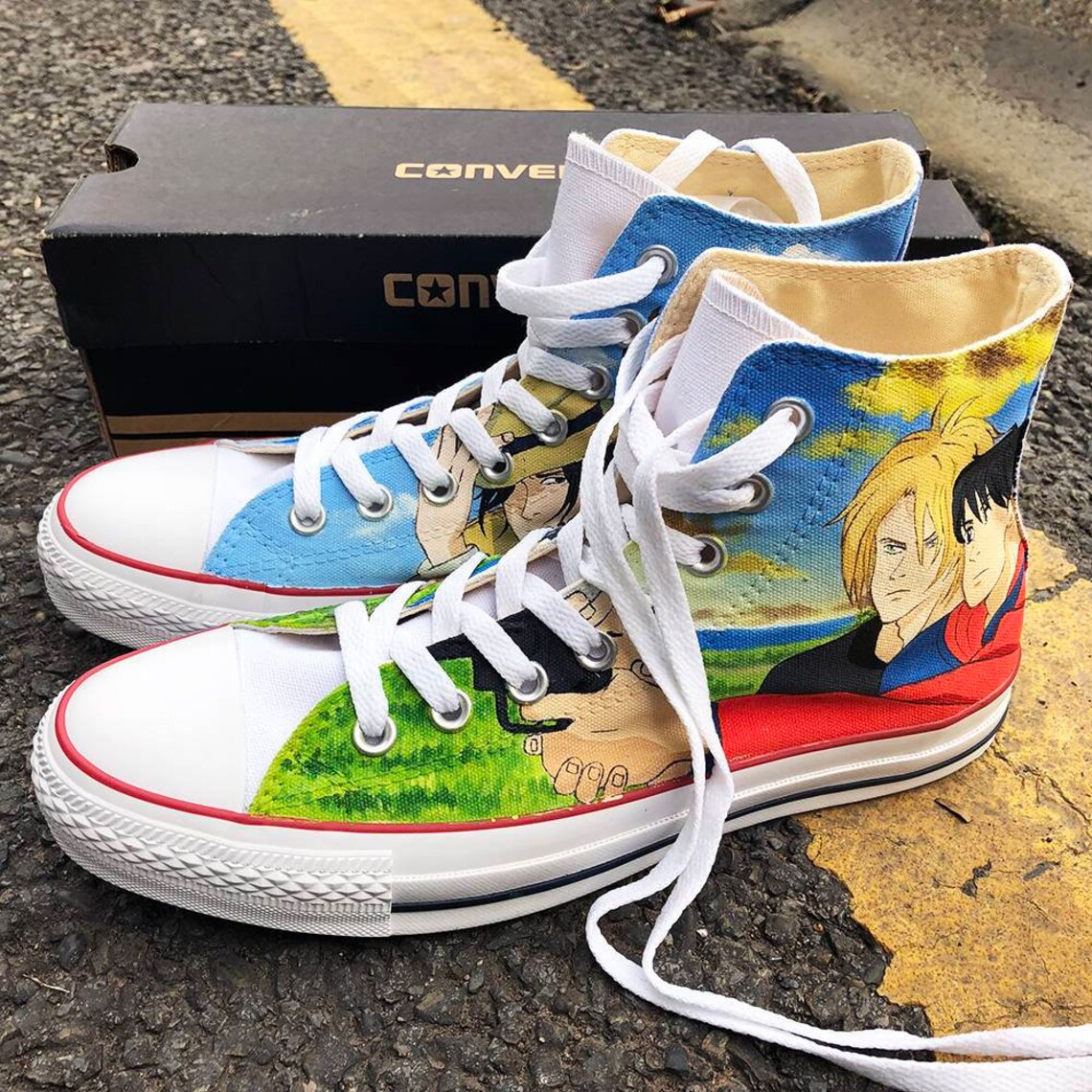 Banana Fish Painted Anime Converse Custom Painted Anime Girl Etsy