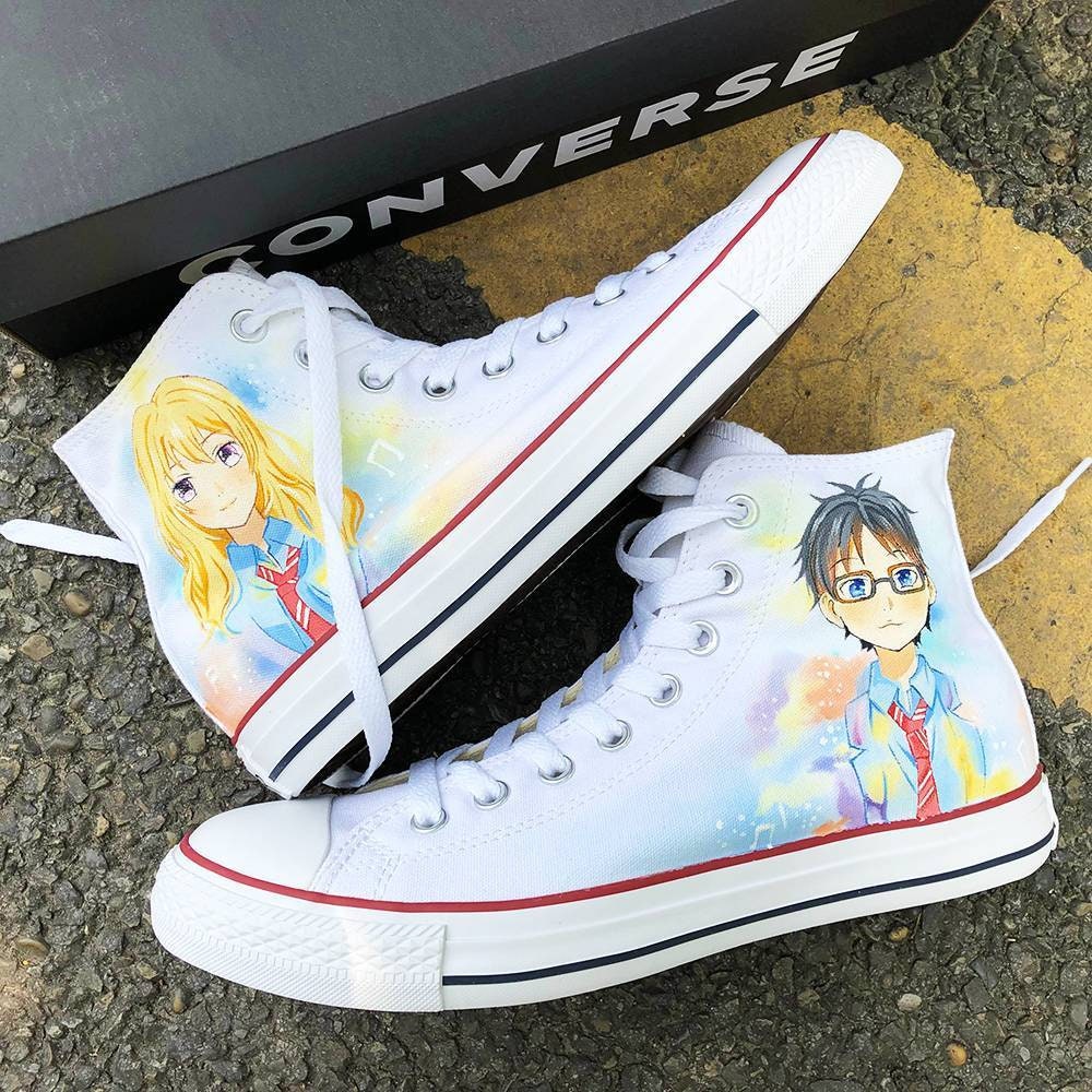 Personalized Handpainted Anime Shoes Your Lie in April | Etsy