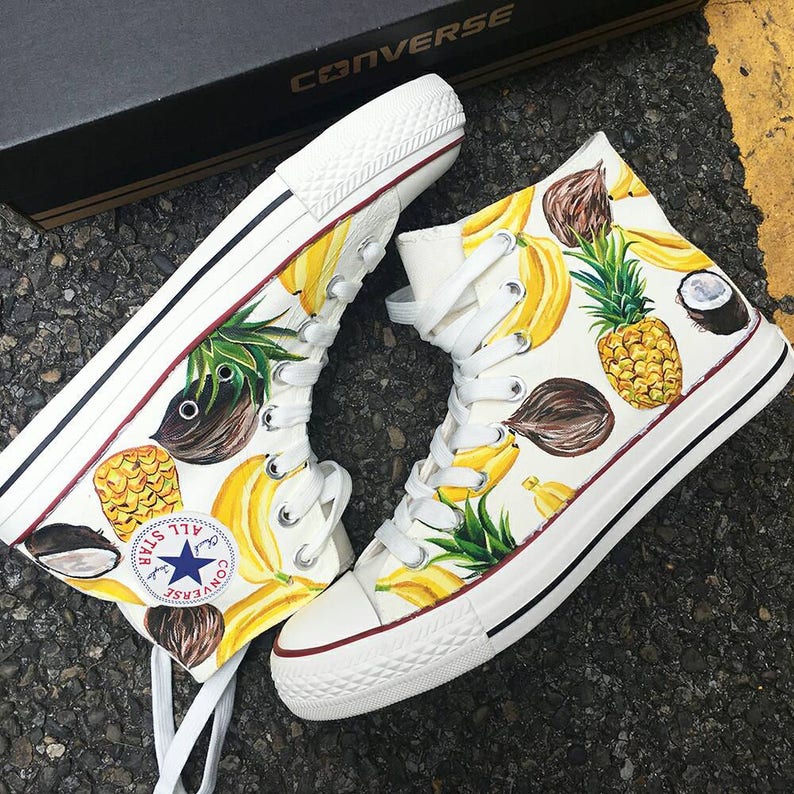 Custom Painted Vegan Converse Custom Vegan Painted Shoes Etsy