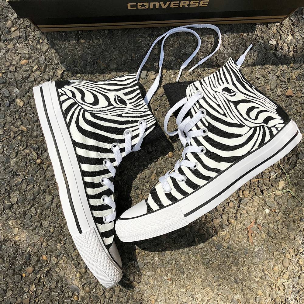 Zapatos de estampado de cebra personalizados pintados a mano | Etsy México