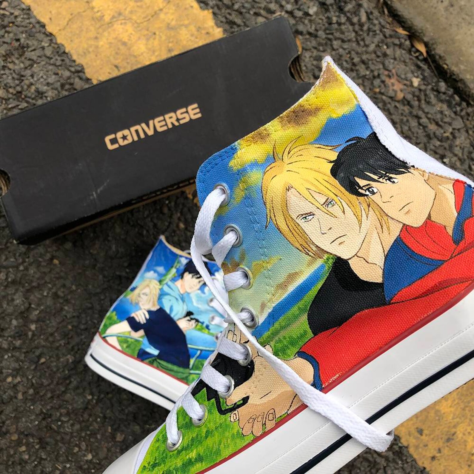 Banana Fish Painted Anime Converse Custom Painted Anime Girl Etsy