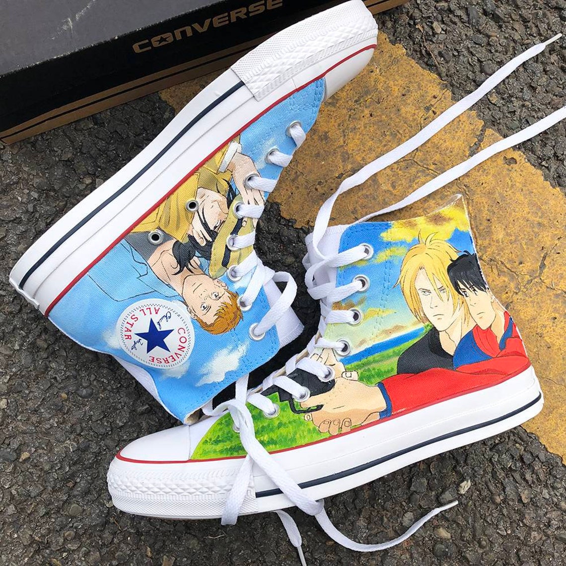 Banana Fish Painted Anime Converse Custom Painted Anime Girl Etsy
