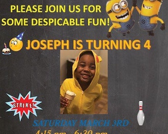 Minions Birthday Party Invitation