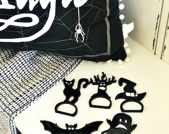 Halloween Inspired Napkin Holders - Set of 5 unique designs w/option to personalize (1/4 inch Acrylic)
