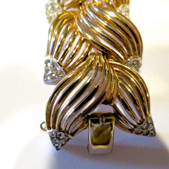 Gold bracelet Marcel Boucher designer 1950s open … - image 4
