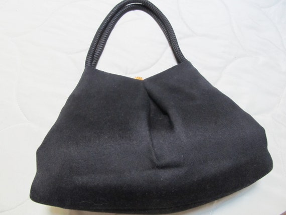 Coblentz original handbag Black melton wool with … - image 2