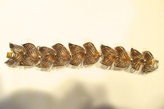 Gold bracelet Marcel Boucher designer 1950s open … - image 3