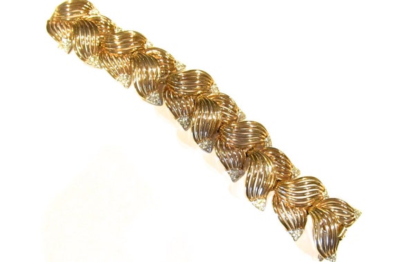 Gold bracelet Marcel Boucher designer 1950s open … - image 6