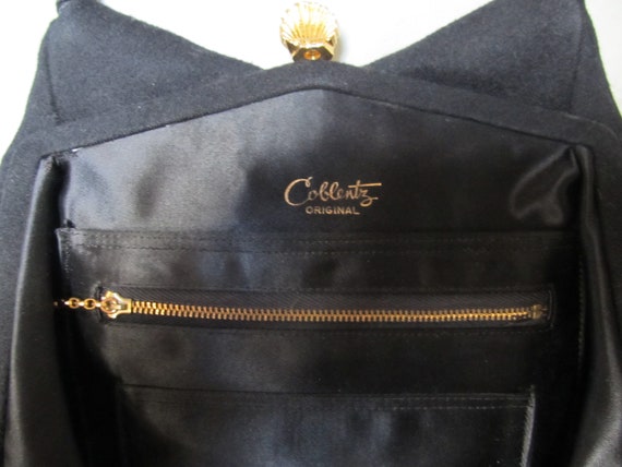 Coblentz original handbag Black melton wool with … - image 5