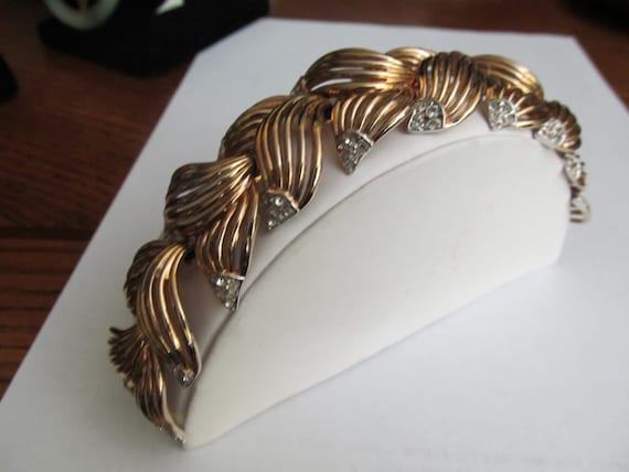 Gold bracelet Marcel Boucher designer 1950s open … - image 1