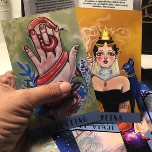 ORÁCULO de LA HECHICERA, donde la respuesta es verdadera. Un juego de cartas adivinatorias únicas pintadas a mano, exclusivas con libro