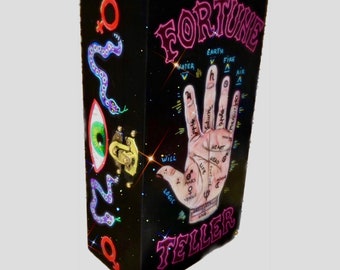 PALMISTRY BOX. Caja de Quironancia pintada a mano. Cofre de madera. Caja quiromancia. Tarots box. Boxes spell