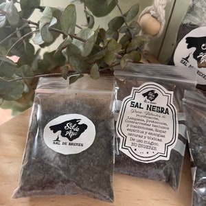 SAL NEGRA de Purificación. Sal espiritual de protección y limpieza energética. Sales Aromáticas. Sal de ritual esotérica. Aroma esotérico,