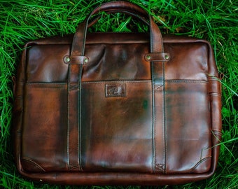 Leather laptop bag, travel bag, Men's laptop bag, Leather Briefcase for laptop