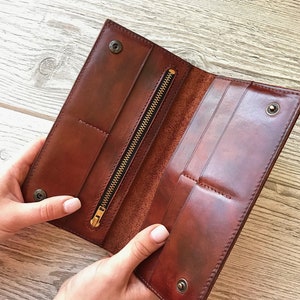 Cartera de cuero para mujer Cartera de cuero para mujer Cartera de mano Cartera de teléfono Cartera de bolsillo