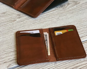 Personalisiertes schlankes Portemonnaie Slim Leder Portemonnaie Herren Leder Portemonnaie Kartenhalter Leder Kreditkartenhalter Leder Portemonnaie Bifold Slim Geldbörsen