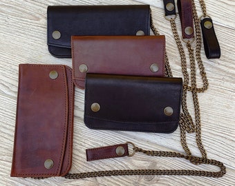 Cartera de cadena de motociclista Cartera de cadena de cuero Cadena de cartera de motociclista Cartera de motociclista de cuero Cartera de motociclista larga Cartera de cadena para hombre Regalos de motociclista 1
