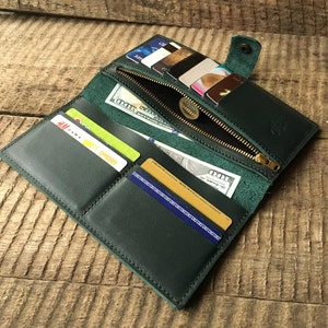 Cartera de cuero personalizada para mujer - Monedero de pulsera con cremallera, regalo perfecto para ella