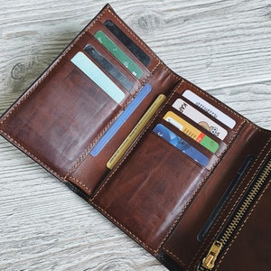 Cartera tríptico personalizada Cartera tríptico para hombre Cartera de regalo para hombre Cartera tríptico de cuero Cartera tríptico de cuero personalizada Cartera tríptico de cuero personalizada 1