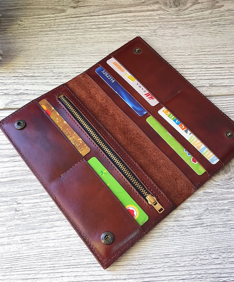 Womens Leather Wallet Leather Clutch Wallet for Women Wristlet Etsy