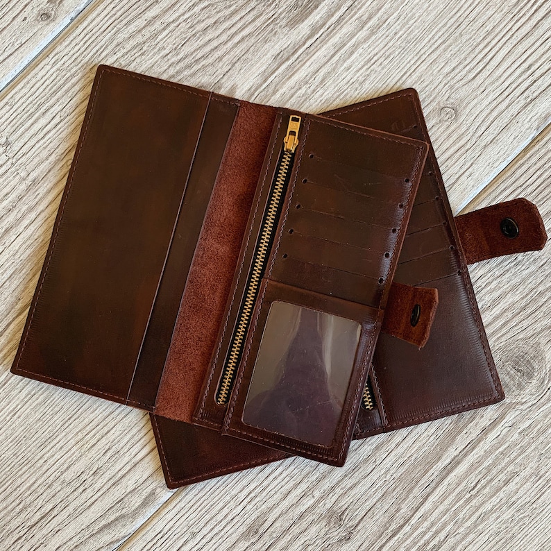 Womens Leather Wallet Leather Clutch Wallet For Women Wristlet Etsy