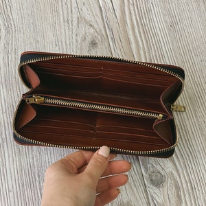 Cartera de cuero mujeres cuero cartera zip personalizar la cartera de las mujeres mujer cartera mujer mujer cartera cremallera cartera Cremallera alrededor de la cartera Ladies monedero