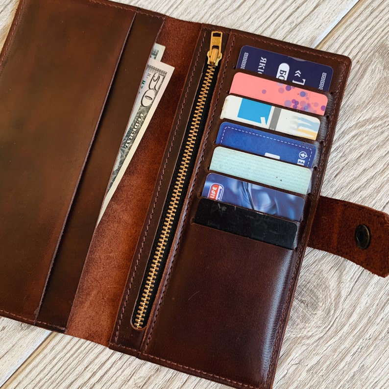 Womens Leather Wallet Leather Clutch Wallet For Women Wristlet Etsy