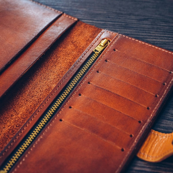 Checkbook wallet for women Personalized leather checkbook cover Leather checkbook case Custom checkbook wallet 1