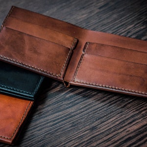 Cartera de cuero para los hombres cartera de tarjeta de crédito cartera minimalista hombres Bifold monedero cuero Bifold monedero monograma Bifold Slim Bifold Monedero