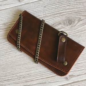Cartera de cadena de cuero Cartera de cadena de motociclista Cadena de cartera de motociclista Cartera de motociclista de cuero Cartera de motociclista larga Cartera de cadena para hombre Regalos de motociclista 1