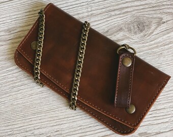 Cartera de cadena de cuero Cartera de cadena de motociclista Cadena de cartera de motociclista Cartera de motociclista de cuero Cartera de motociclista larga Cartera de cadena para hombre Regalos de motociclista 1