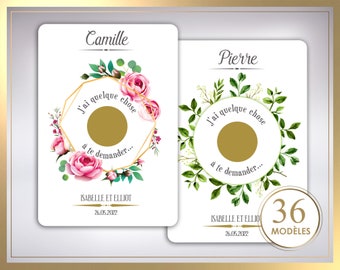 Carte Témoin à gratter - Carte Demande Témoin personnalisable - demande Officiant - Garçon d'honneur - Demoiselle d'honneur