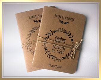 Carnet Témoin, demande Témoin, cadeau témoin, carnet Kraft, carnet demoiselle d'honneur, carnet mariage