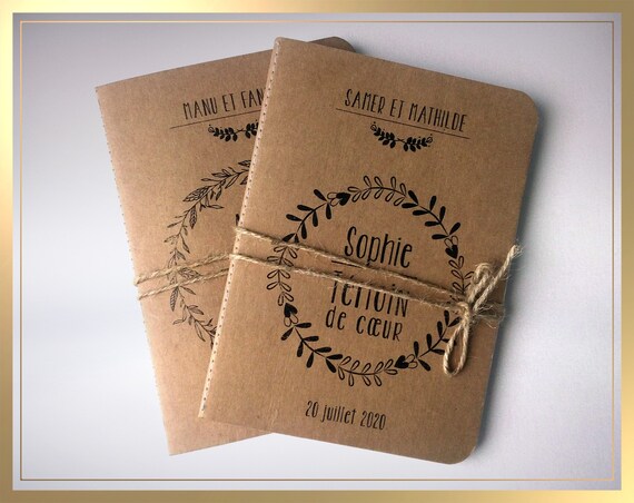 Carnet Témoin, demande Témoin, cadeau témoin, carnet Kraft, carnet demoiselle d'honneur, carnet mariage