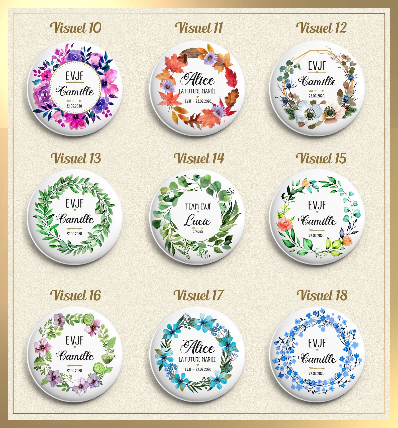 EMNIMQ – 30 Badges Ronds Personnalisables 6cm – DIY Sans Machine – Pour Activité Manuelle