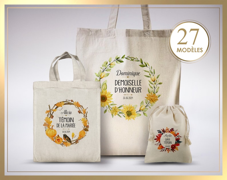 Tote bag evjf, tote bag témoin, tote bag demoiselle d'honneur, kit de survie, cadeau mariage, sac à personnaliser, baptême, EVJF, mariage image 5