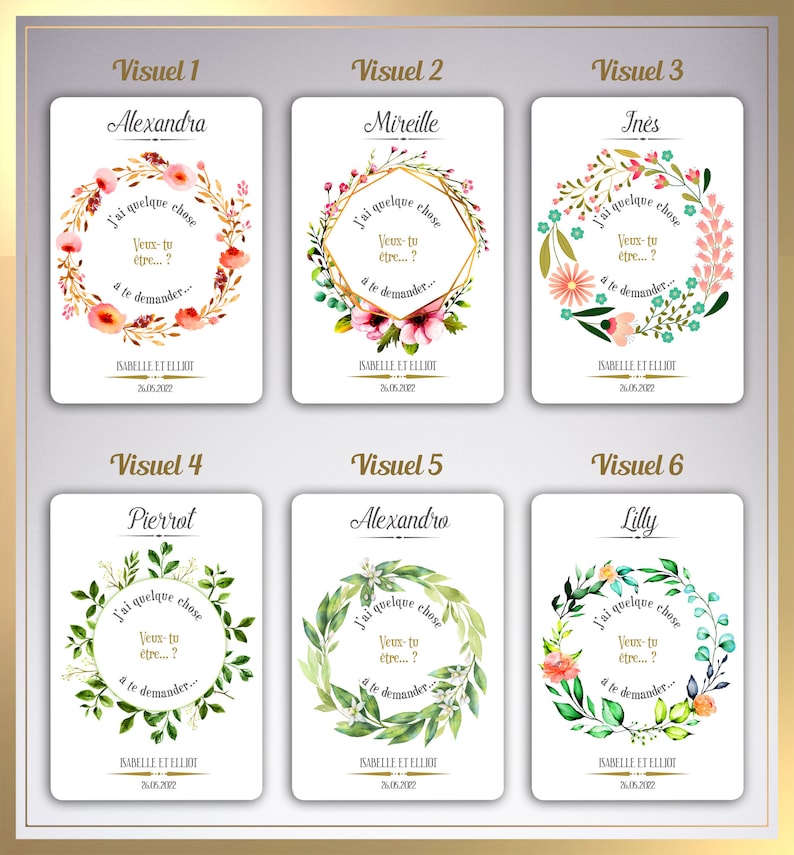 Carte à gratter demoiselle d'honneur - garçon d'honneur - demande demoiselle d'honneur - Demande témoin - Carte demande image 2