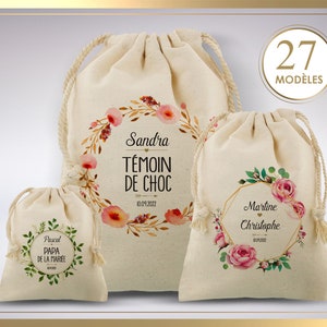 Pochon Témoin, Pochon Mariage, Cadeau témoin, Kit témoin, Sac Témoin, pochon EVJF image 1